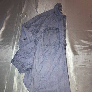 Denim shirt with rollable sleeves